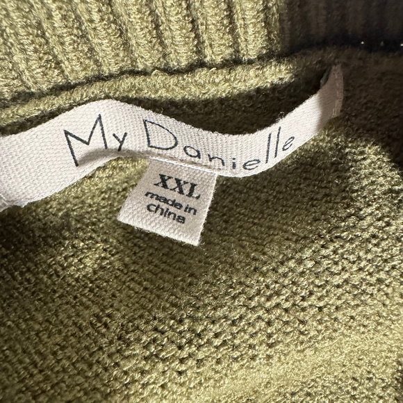 Womens XXL My Danielle Olive Green Cardigan Sweater Pearl embellishments pockets - Picture 8 of 8